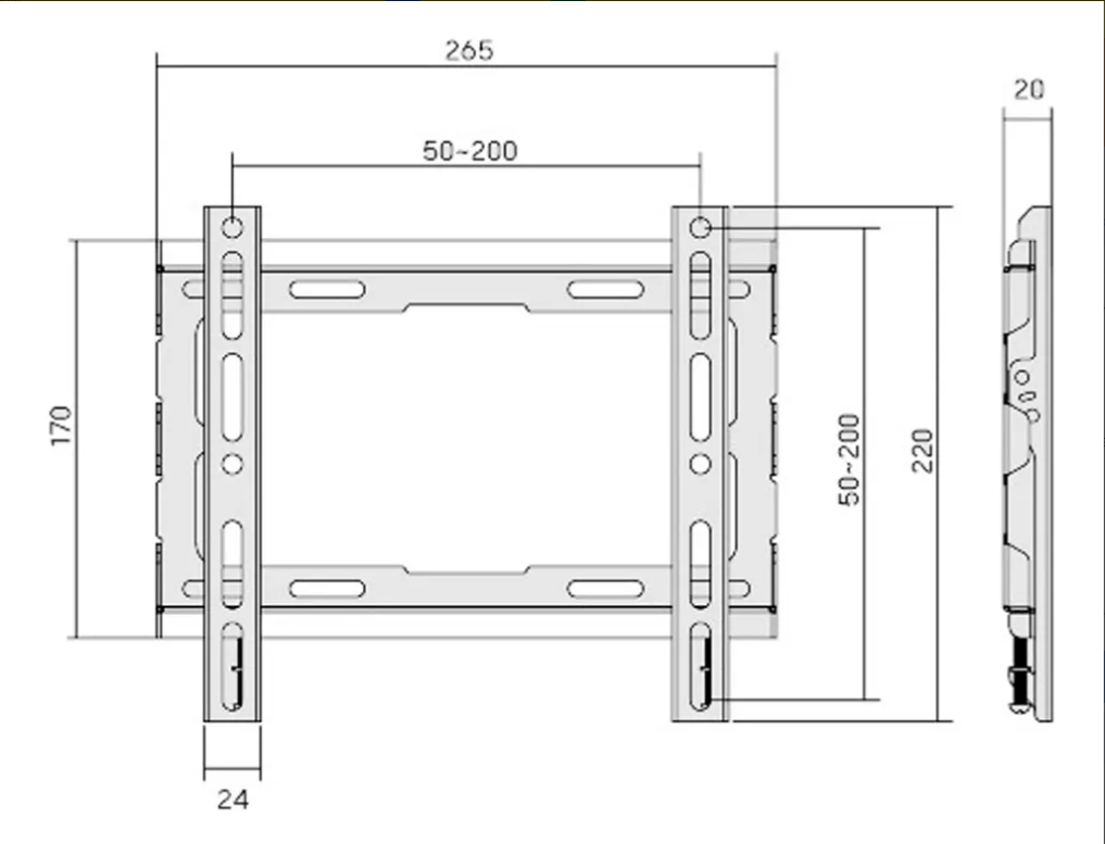 Soporte de Pared Fijo para TV Brateck KL22-22F (23" a 42")