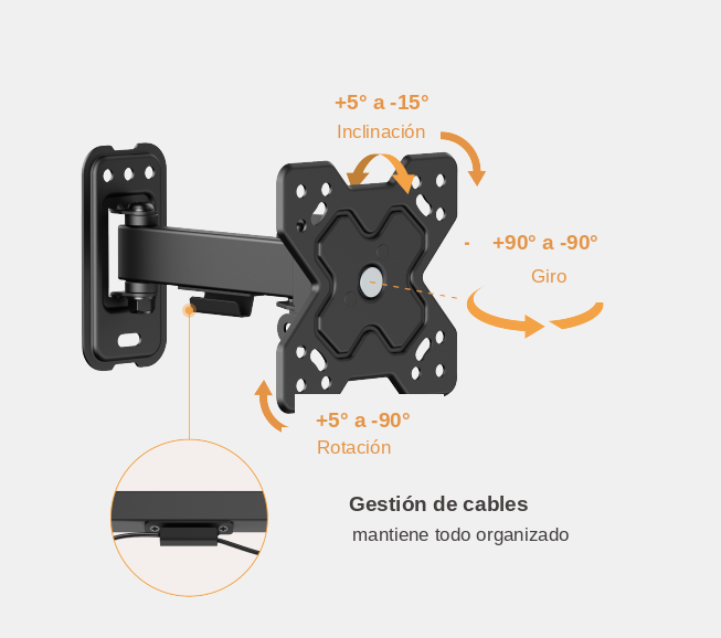 Soporte de Pared de Movimiento Completo para TV Brateck LDA40-111 (13" a 32")
